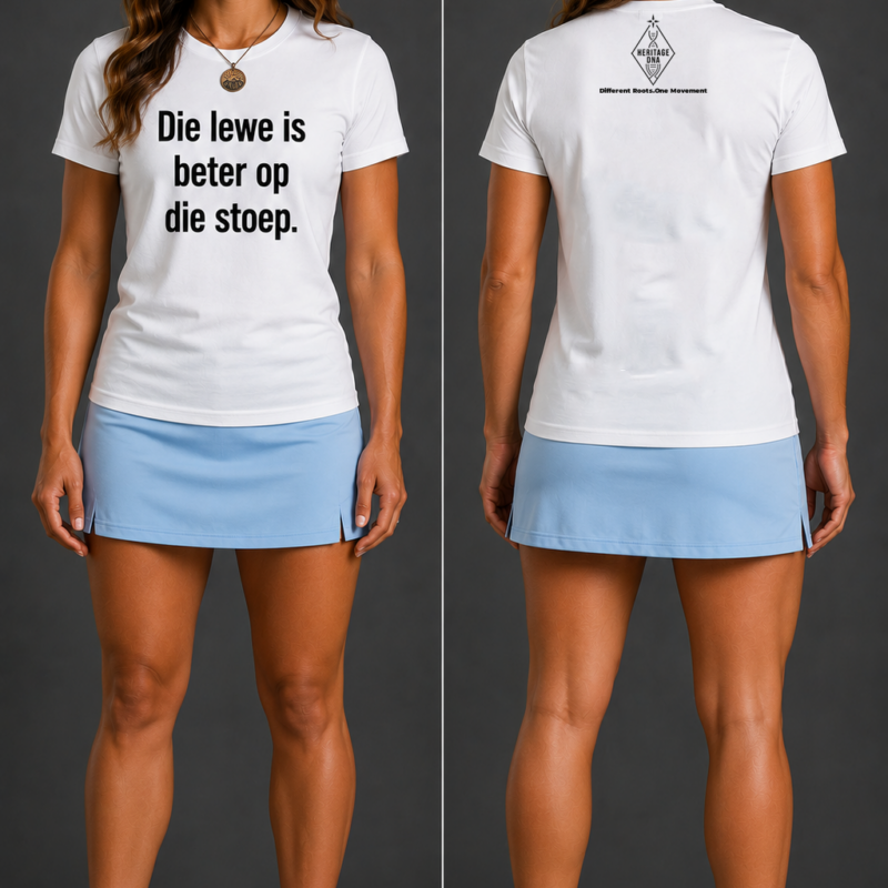 Die lewe is beter op die stoep_ Afrikaans Unisex DNA T-shirt