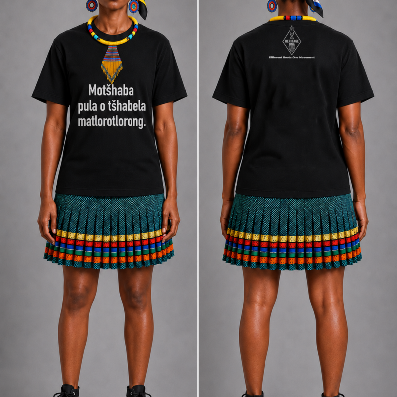 Motšhaba pula o tšhabela matlorotlorong_Sepedi DNA Unisex T-shirt