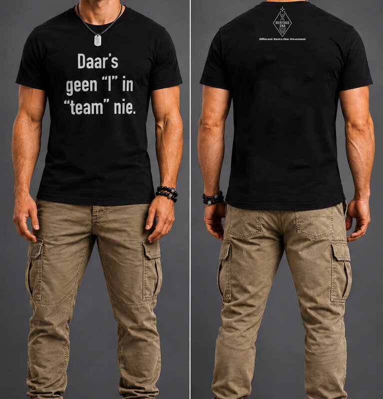 Daar's geen ''I'' in team nie_ T-shirt