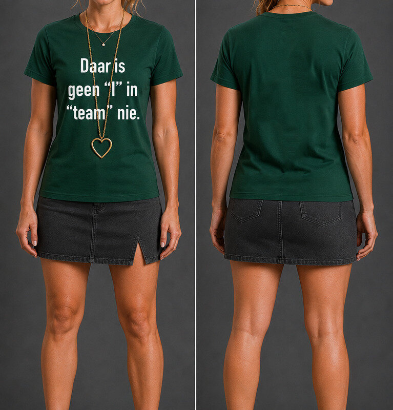 Daar's geen ''I'' in team nie_ T-shirt