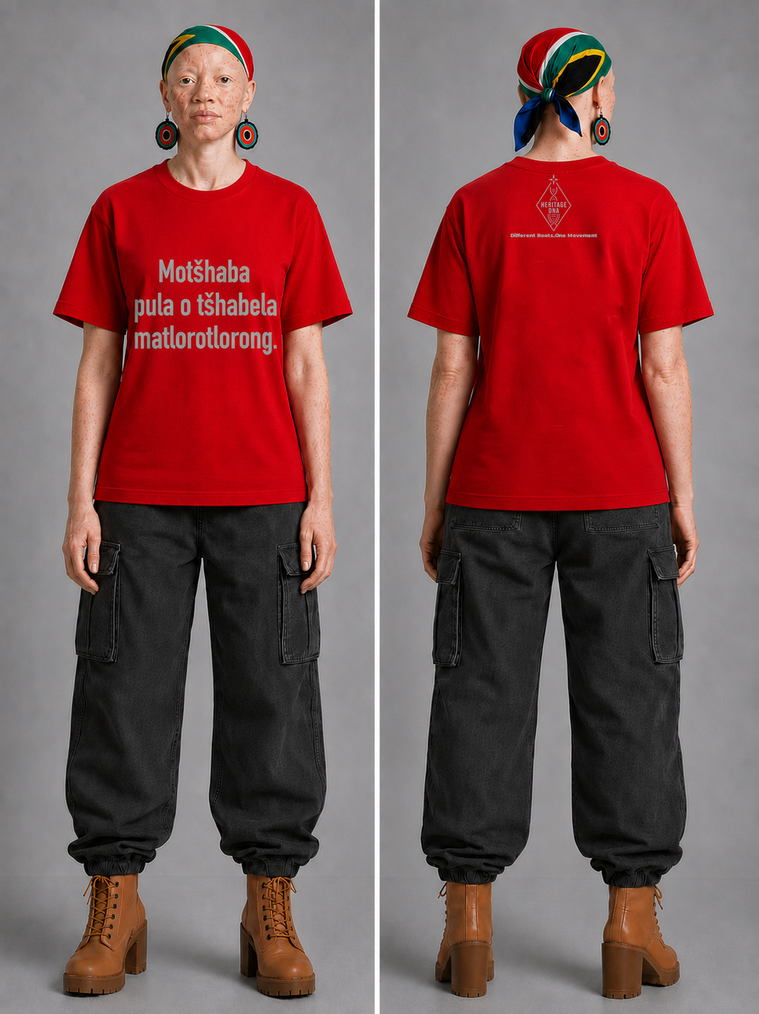 Motšhaba pula o tšhabela matlorotlorong_ T-shirt - Image 4