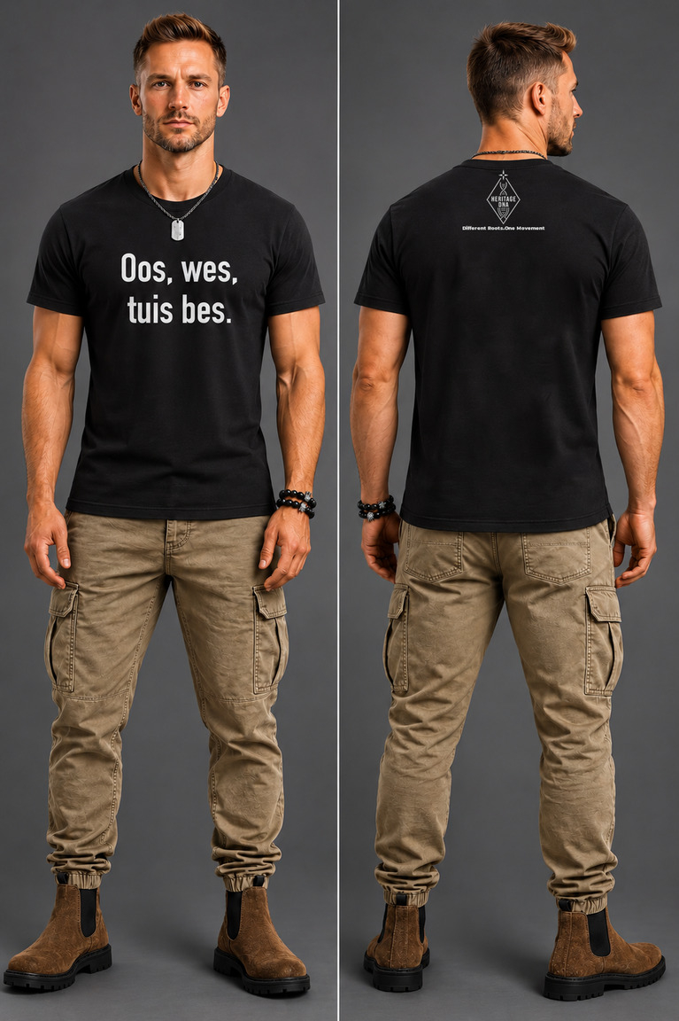 Oos, wes, tuis bes_ Afrikaans DNA Men T-shirt - Image 5