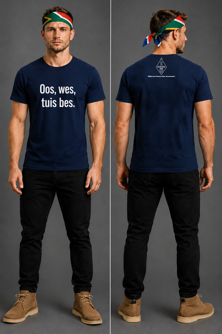 Oos, wes, tuis bes_ Afrikaans DNA Men T-shirt - Image 4